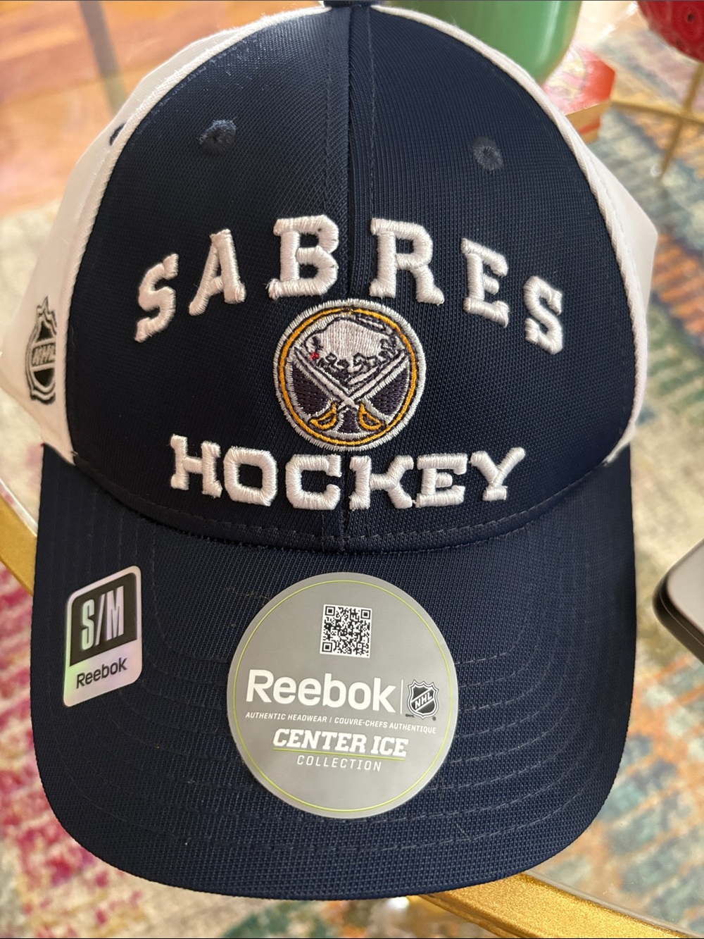 Vintage Never Worn Reebok Sabres Hockey Navy and White eagle Cap